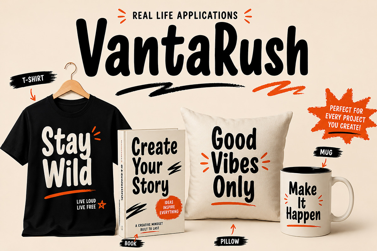 VantaRush – Bold & Playful Font, a Script Font by Wow Magic (Photo 2 of 5)