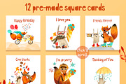 Watercolor fox rabbit autumn clipart, an Object Graphic by NataLyaroArt (Thumbnail 8 of 14)
