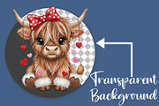 Crochet Valentines Highland Cow PNG, an Illustration by Canvas Craft (Thumbnail 2 of 7)