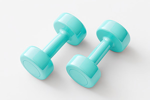 Colorful dumbbells for fitness and exercise, a Beauty & Fashion Photo by AlyaAnd