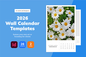 2026 InDesign Calendar Templates, a Marketing Template by Dandymark
