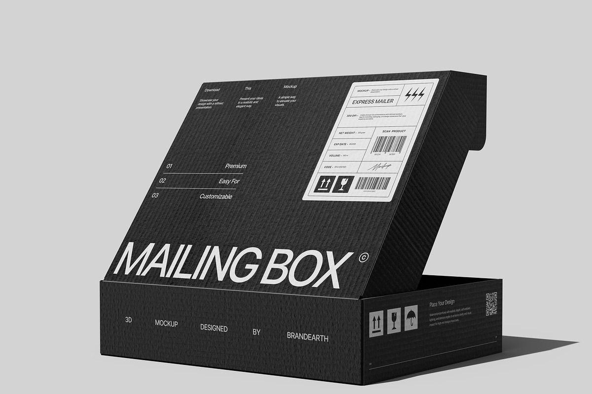 Mailing Box Mockup, a Packaging Mockup by Brand Earth (Photo 3 of 4)