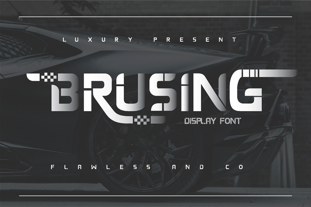 Brusing - Sports Display Font, a Sans Serif Font by Flawless And Co (Photo 1 of 10)