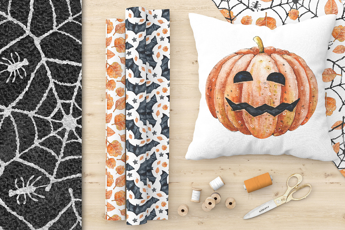 Happy halloween digital paper set, a Pattern Graphic by Artmanata (Photo 11 of 12)