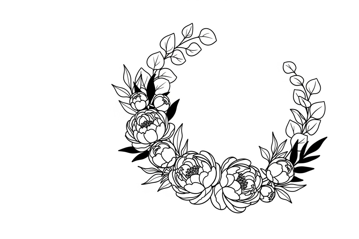 Elegant floral wreath silhouette, an Illustration by Amazin_art (Photo 4 of 41)