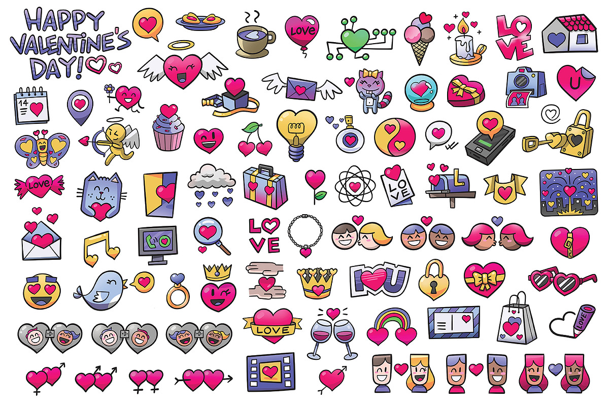 Cartoon Love Icons, an Icon by Cartoon Shop (Photo 4 of 11)