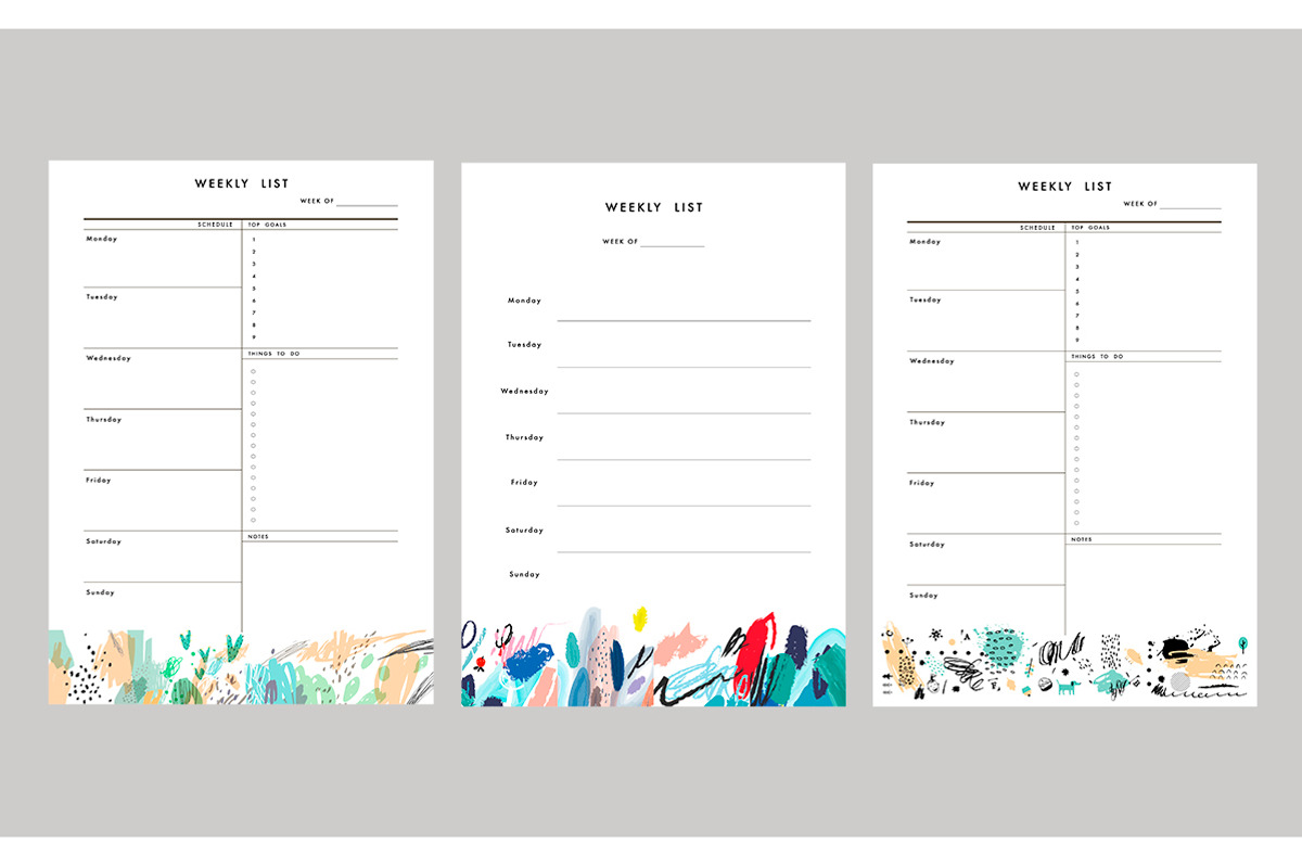Weekly Planners. EPS & JPEG, a Stationery Template by Lera Efremova (Photo 2 of 10)