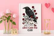 Anti Valentine Crow Raven PNG, an Illustration by Canvas Craft (Thumbnail 7 of 7)
