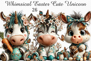 Whimsical Easter Cute Unicorn PNG, an Illustration by Craft Nest