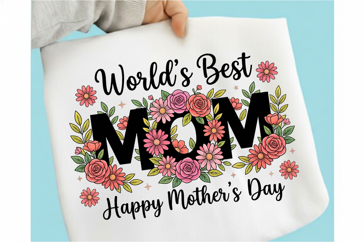 World's Best Mom Floral PNG, Mothers, an Illustration by Designking (Photo 1 of 5)