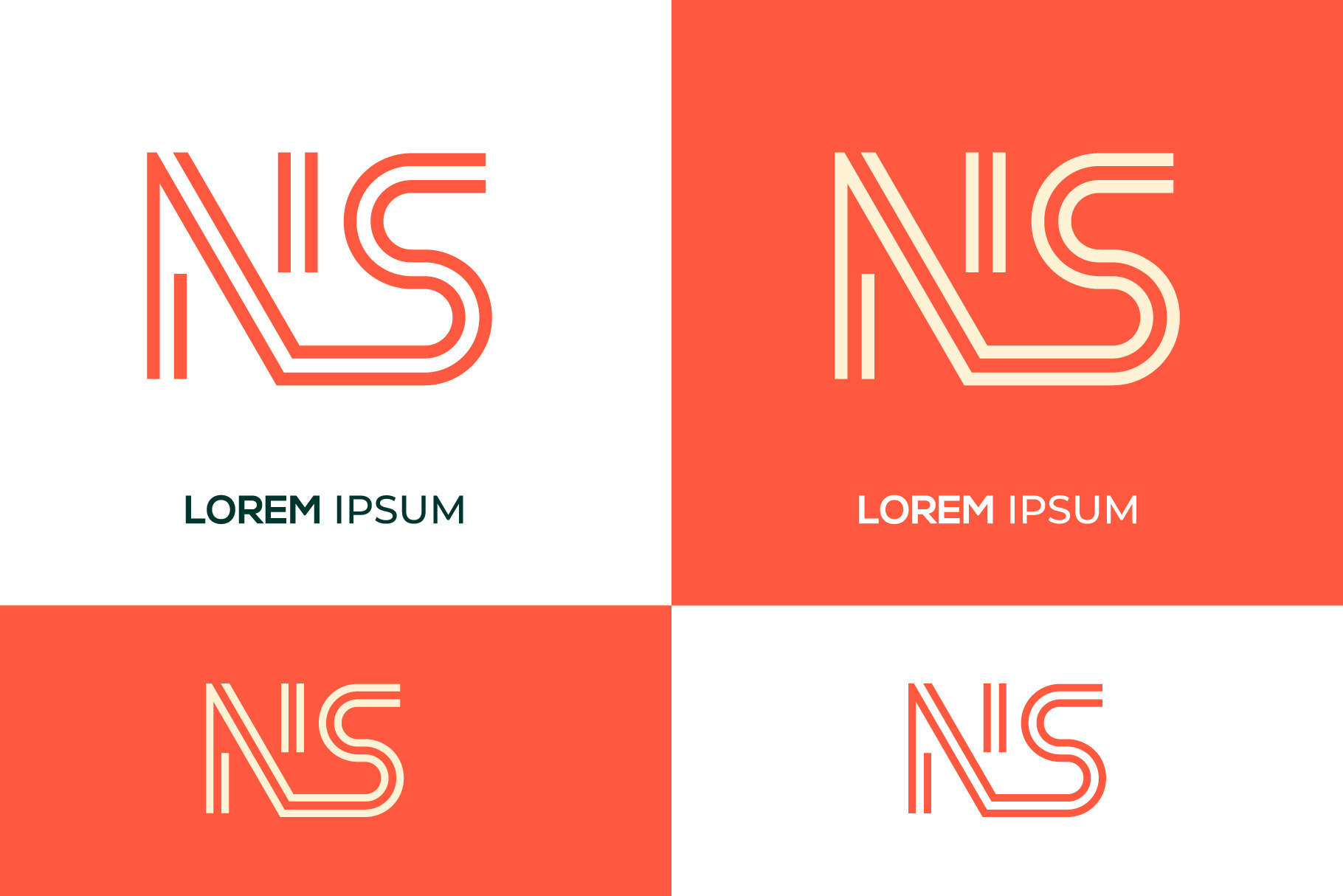 Monogram icon logo NS, a Branding & Logo Template by idesign_4u