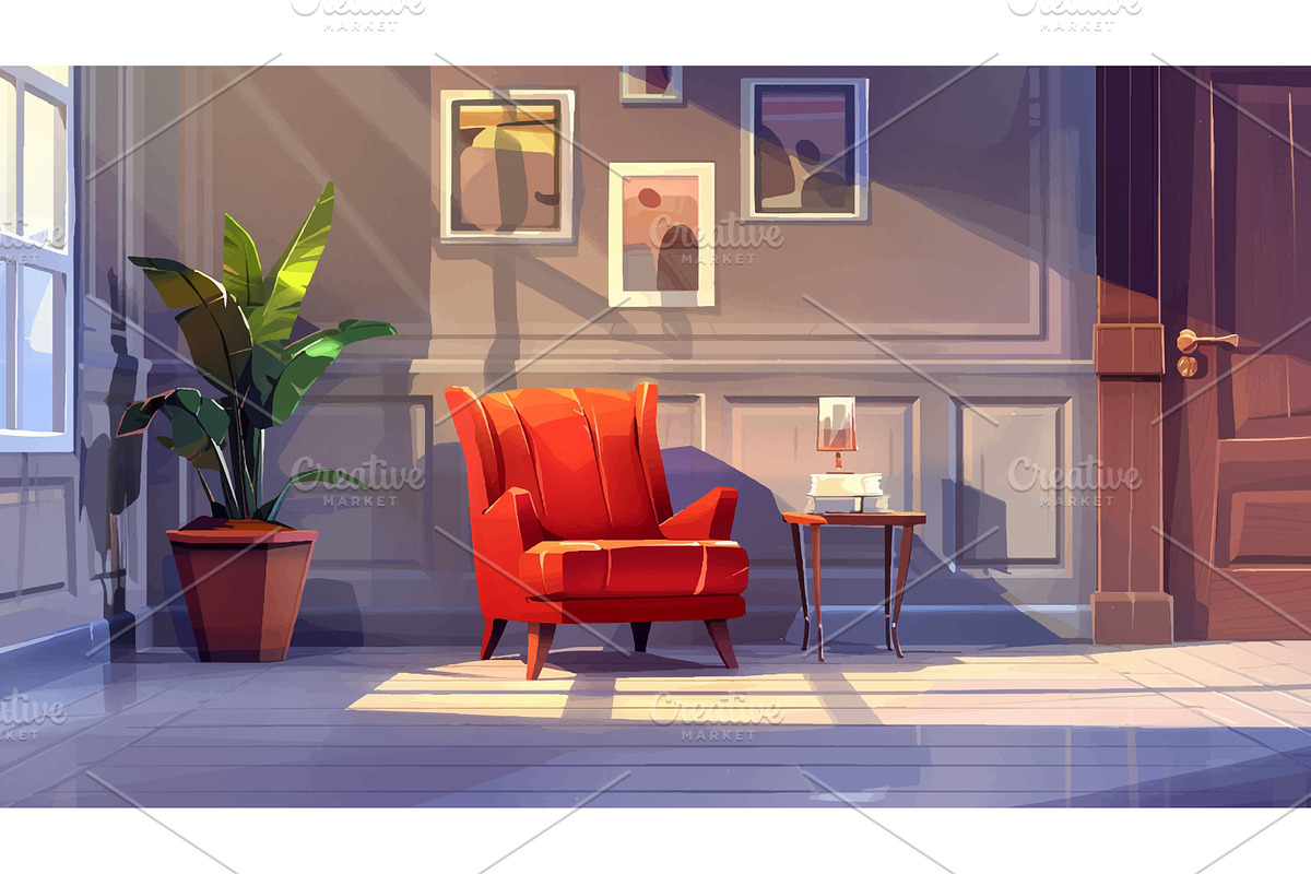 Interior Empty Room with Designer, an Object Illustration by LadadikArt