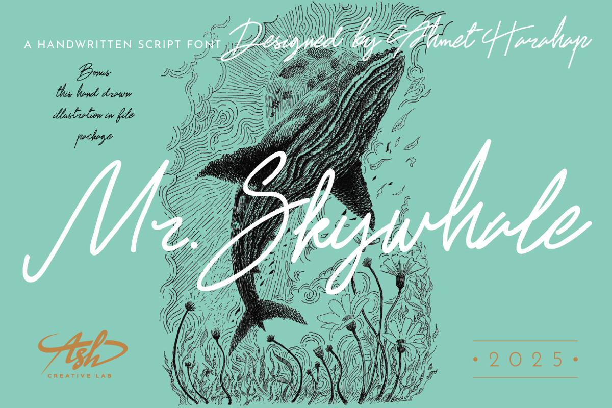 Mr. Skywhale Signature Script Font, a Handwritten Font by ashenterprise (Photo 1 of 16)