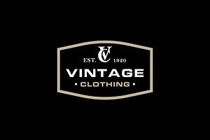 Initial VC CV for vintage clothing, a Branding & Logo Template by funpixel