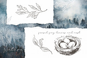 Watercolor Nature and Birds set, an Illustration by Alamella (Thumbnail 9 of 13)