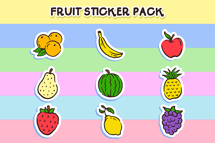 Fruit Vector Sticker Pack