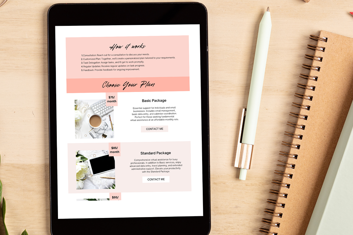 Virtual Assistant Website Template, a Landing Page Template by Mindful Digital Co. (Photo 6 of 8)