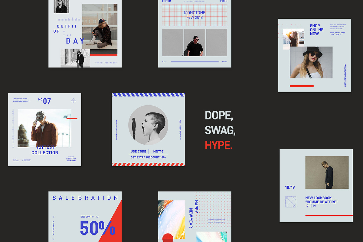 Monotone Streetwear Instagram Bundle, a Social Media Template by muhisya (Photo 5 of 9)