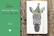 Zebra / Greeting Card, an Animal Illustration by Victoria_Novak (Thumbnail 2 of 2)