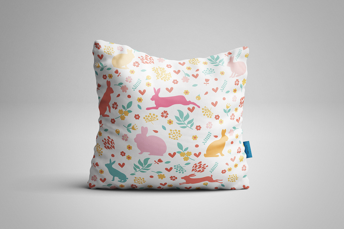 Rabbit vector seamless patterns., a Pattern Graphic by Orangepencil (Photo 3 of 3)