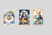 Watercolor Tarot Cat Clipart, an Animal Illustration by HoneyBunnyDigital (Thumbnail 6 of 7)