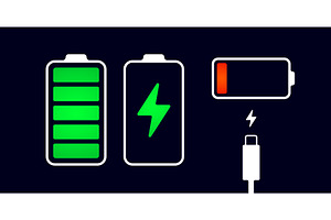 Charging battery. Power charger icon, a Technology Illustration by Foxys Graphic