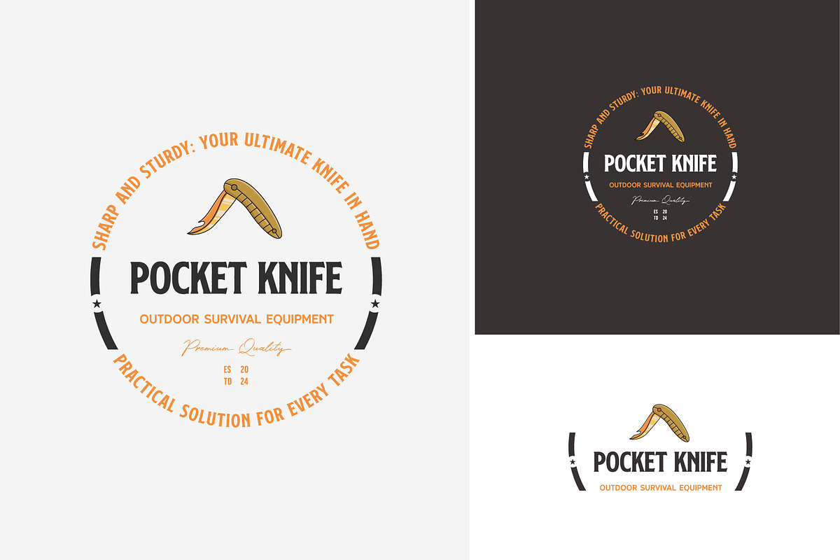 colorful pocket knife emblem logo, a Branding & Logo Template by Pyruos ID