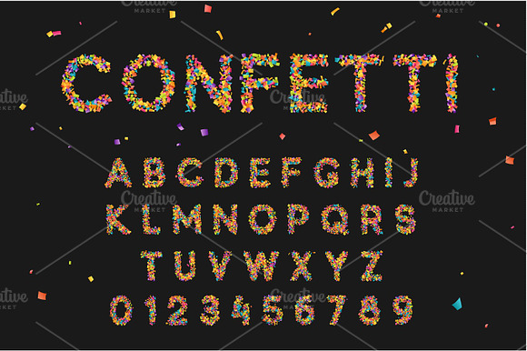 Colorful font from confetti preview 3