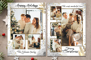 Gold Frames Photo Cards Template PSD