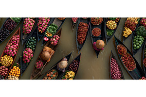 Aerial View of Lok Baintan Floating, a Food & Drink Photo by piter.goskov