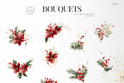 Christmas Graphics, floral cliparts, a Texture Illustration by ollalya (Thumbnail 3 of 15)