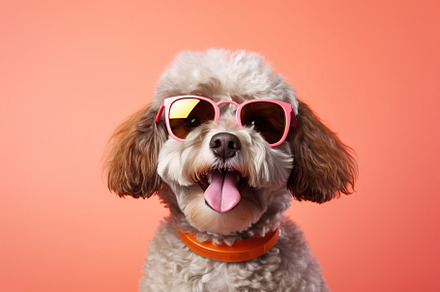 Cute dog with sunglasses, an Animal Photo by Virgo Studio