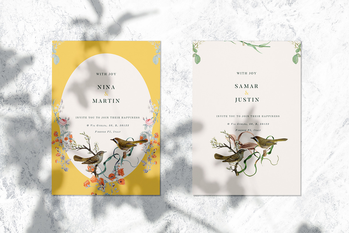 Botanical Wedding Invitation, a Stationery Template by Yeba S (Photo 1 of 2)