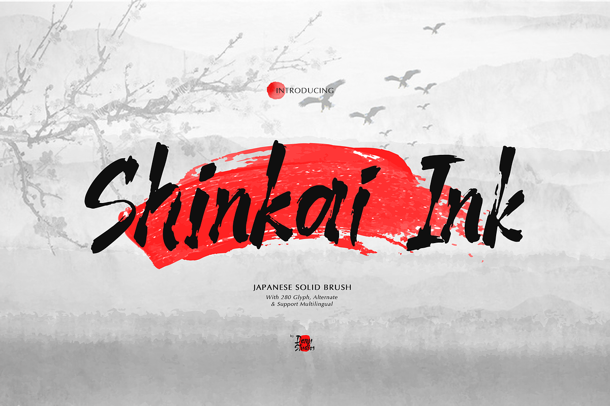 Shinkai Ink | Japanese Solid Brush, a Handwritten Font by Denustudios (Photo 1 of 12)