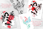 Chic Christmas Lettering & Clipart, a Decorative Illustration by PicByKate (Thumbnail 5 of 9)