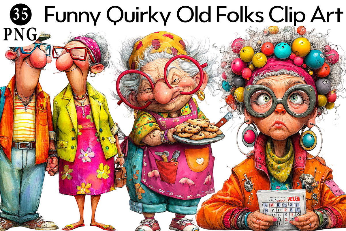 Quirky Old Folks Clip Art, an Illustration by Daily.Designs (Photo 1 of 5)