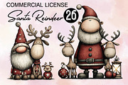 Santa Reindeer Christmas Clipart, an Animal Illustration by SVGArt (Thumbnail 1 of 9)