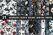 Seamless Black Gothic digital paper, an Illustration by CreationArt (Thumbnail 1 of 4)