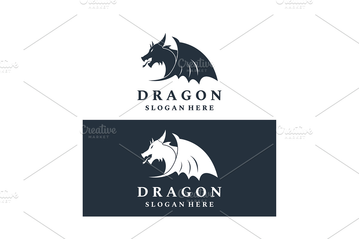 Fire dragon logo with creative ideas, a Branding & Logo Template by LOGOCREATIVE