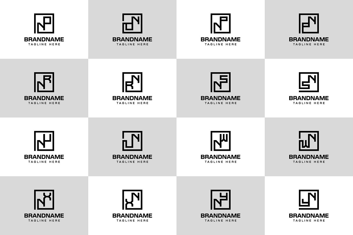 Letters NO NP NR NS NU NW NX NY Logo, a Branding & Logo Template by Pray Art Design Studio (Photo 1 of 2)