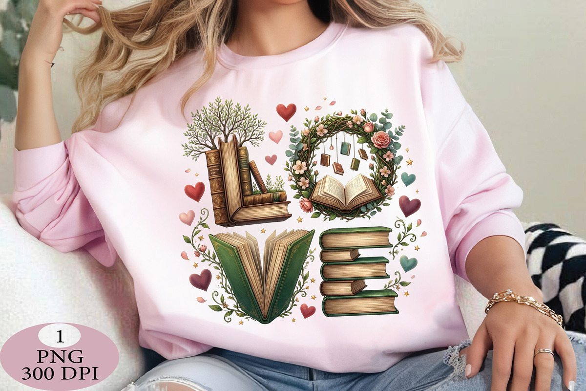 Book Lover Love PNG, an Illustration by Daily.Designs (Photo 4 of 5)