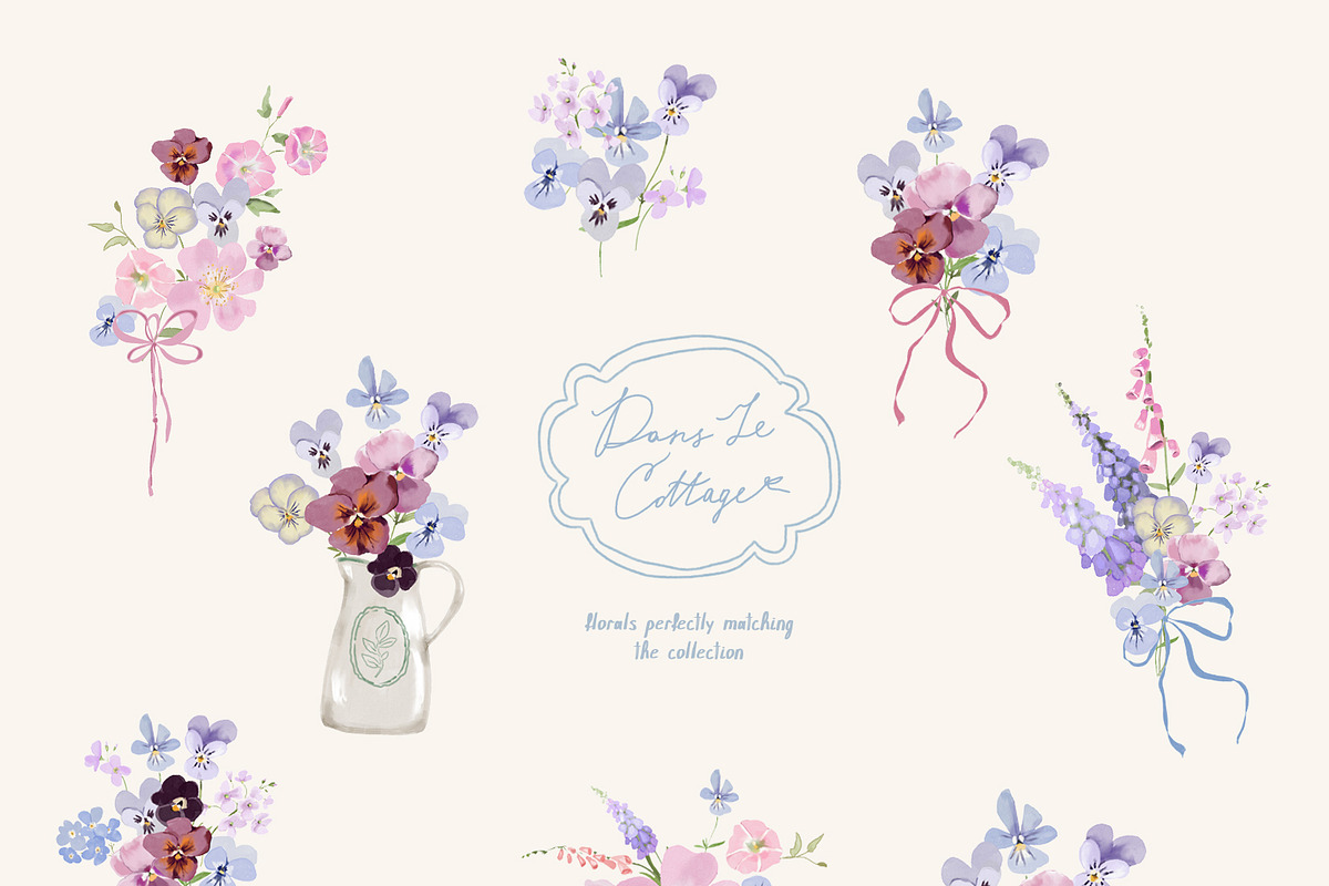 Cottage Core PNG Florals Bundle, a Decorative Illustration by whiteheartdesign (Photo 9 of 48)