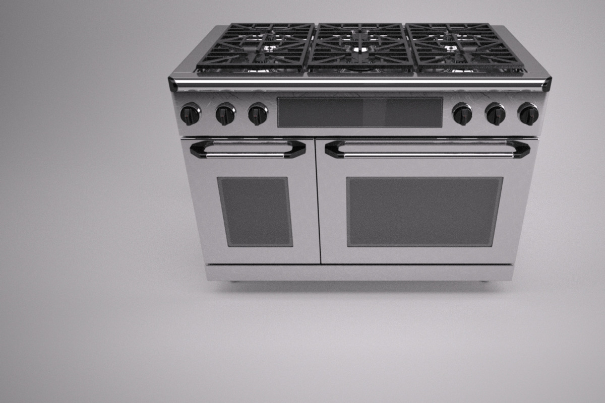 48 inch Gas Range Cooker, a Furniture 3D Model by kjpargeterimages (Photo 2 of 12)