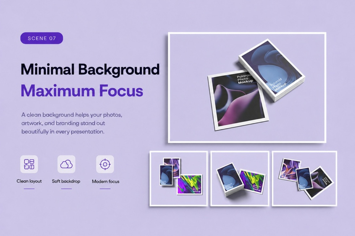 Minimalist Polaroid Photo Mockup PSD, a Merchandise Mockup by ianmikraz (Photo 7 of 14)