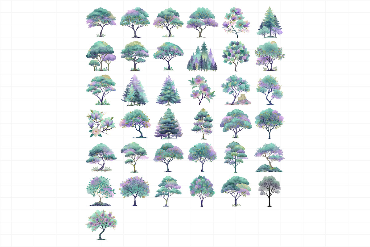 Neutral Watercolor Tree Clipart Bund, an Illustration by Daily.Designs (Photo 3 of 3)