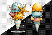 Whimsical Summer Beach Ice Cream, an Object Illustration by Creative Art (Thumbnail 8 of 8)
