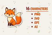 Cartoon Wild Animals Clipart, an Animal Illustration by Mad Max Shop (Thumbnail 3 of 3)