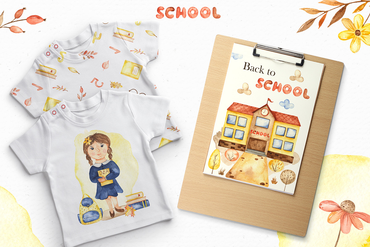 SCHOOL watercolor collection, an Education Illustration by Marina Ermakova (Photo 8 of 11)