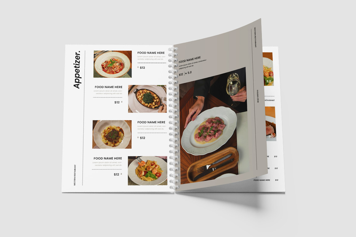 Golden Spur Modern Menu Book Template