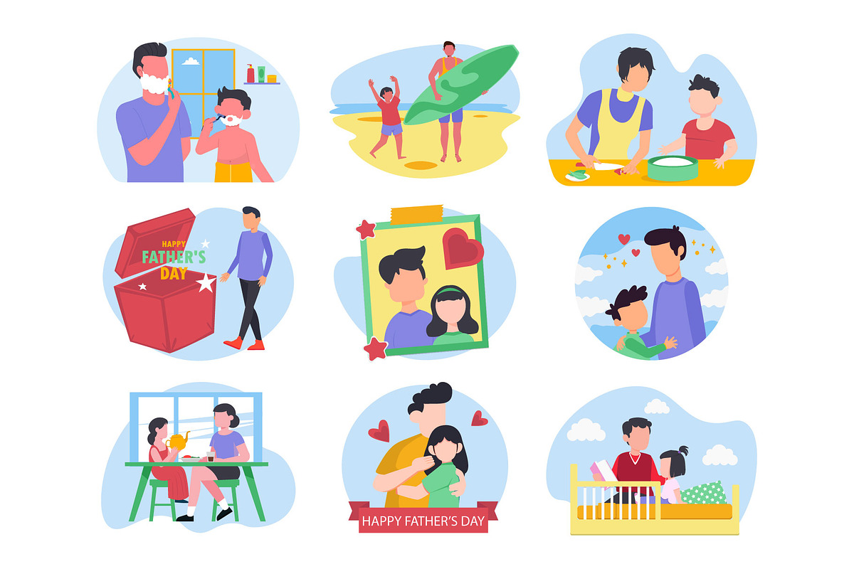 Father’s Day Vector Illustration, an Illustration by Vector Portal (Photo 3 of 7)